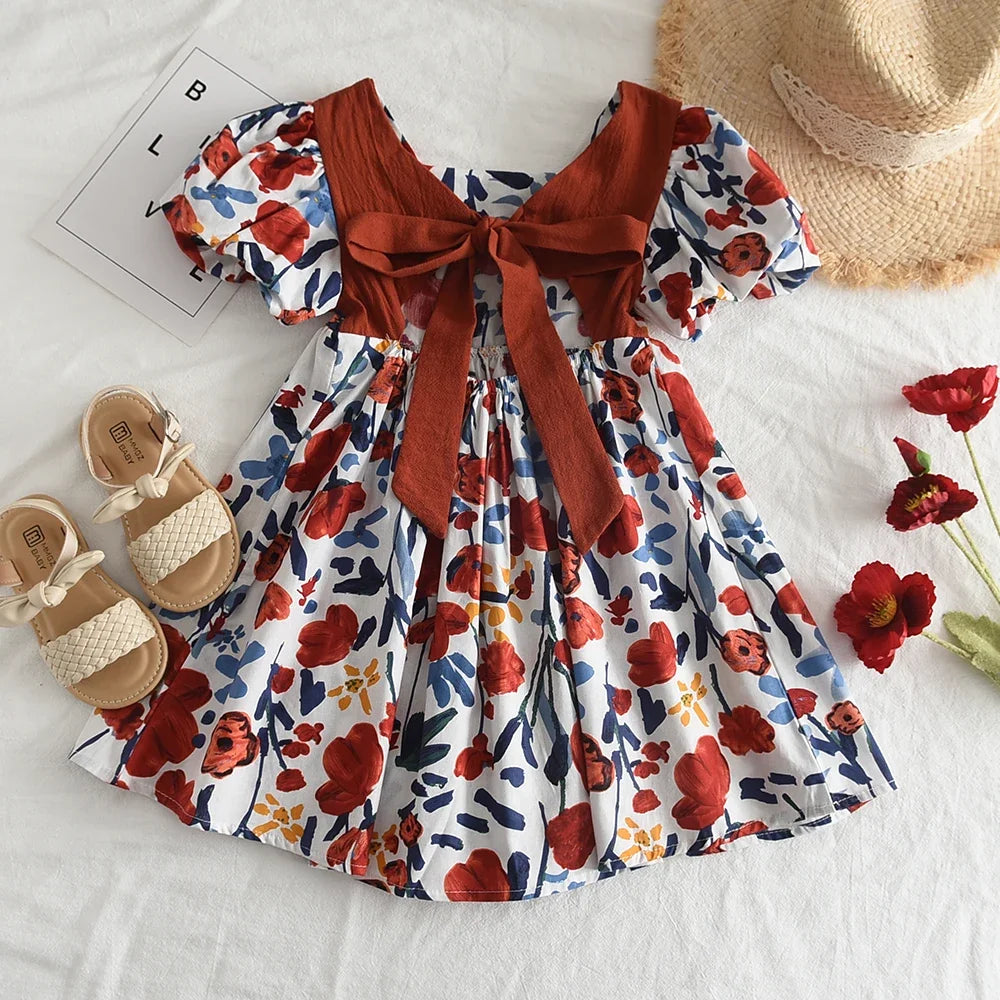 Rose Pink Plaid Bow Dress