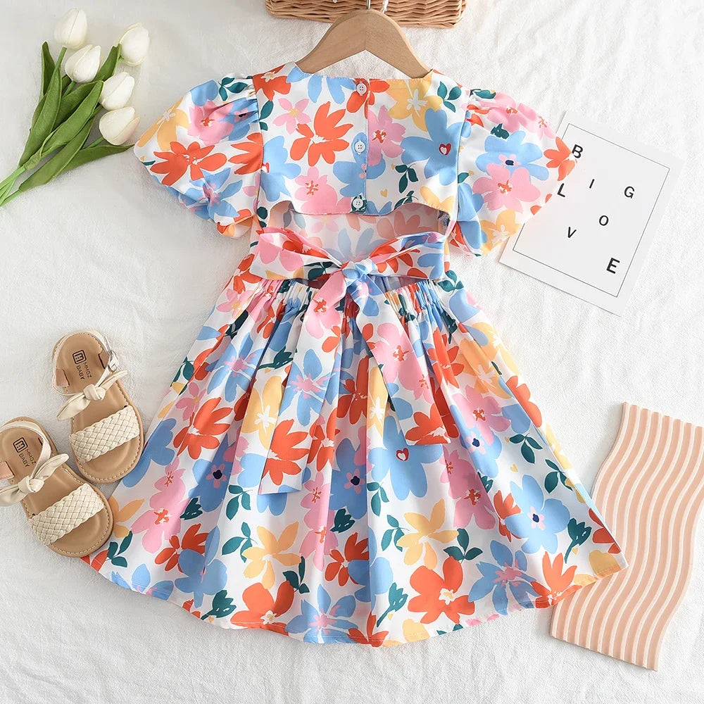 Rose Pink Plaid Bow Dress