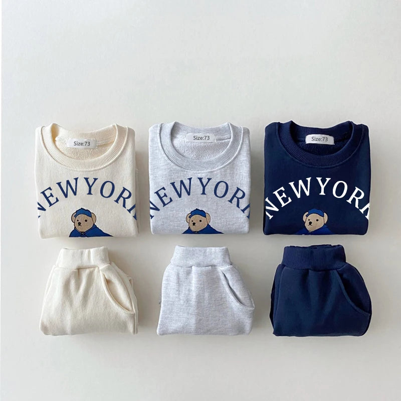 NY Bear Sweatshirt&Pants set