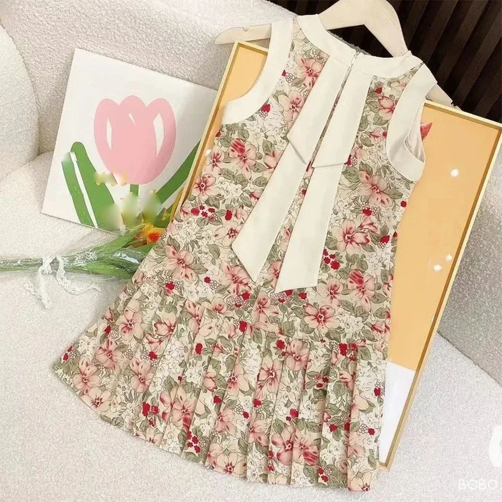 Rose Pink Plaid Bow Dress
