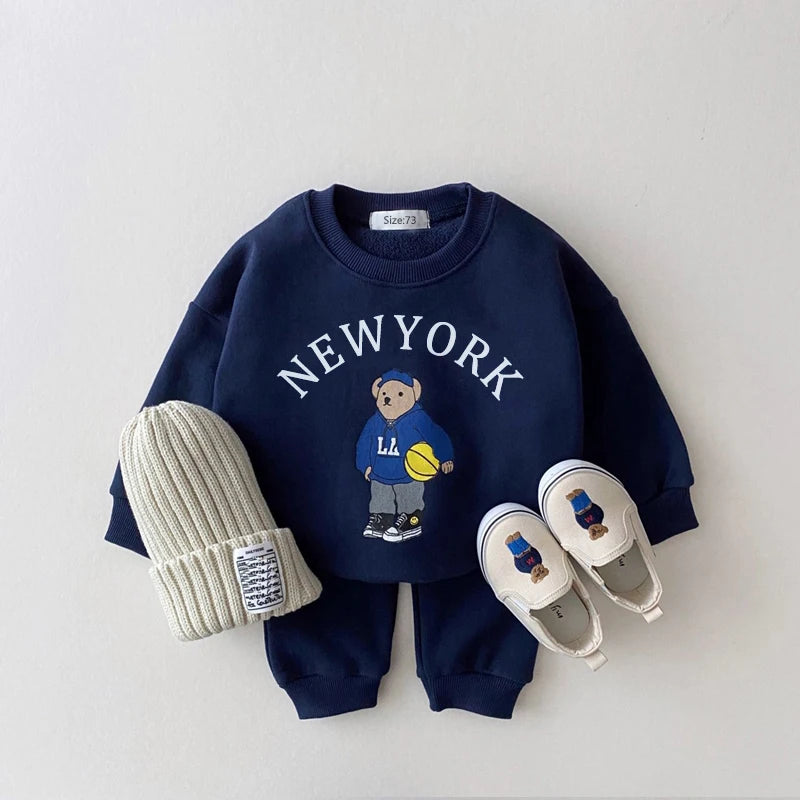 NY Bear Sweatshirt&Pants set