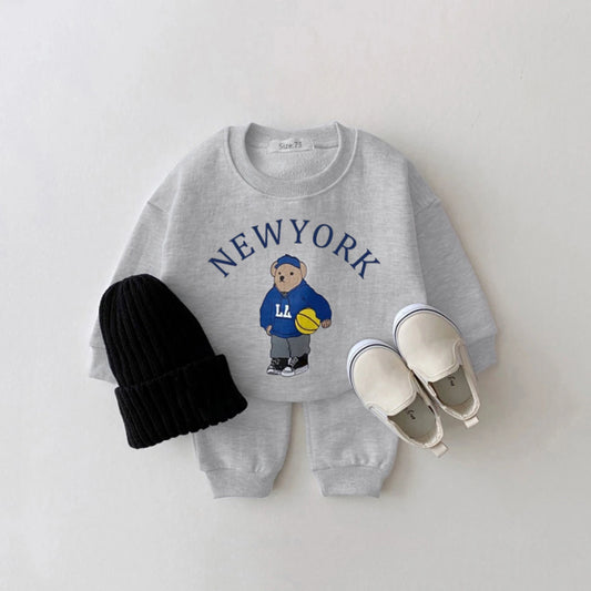 NY Bear Sweatshirt&Pants set