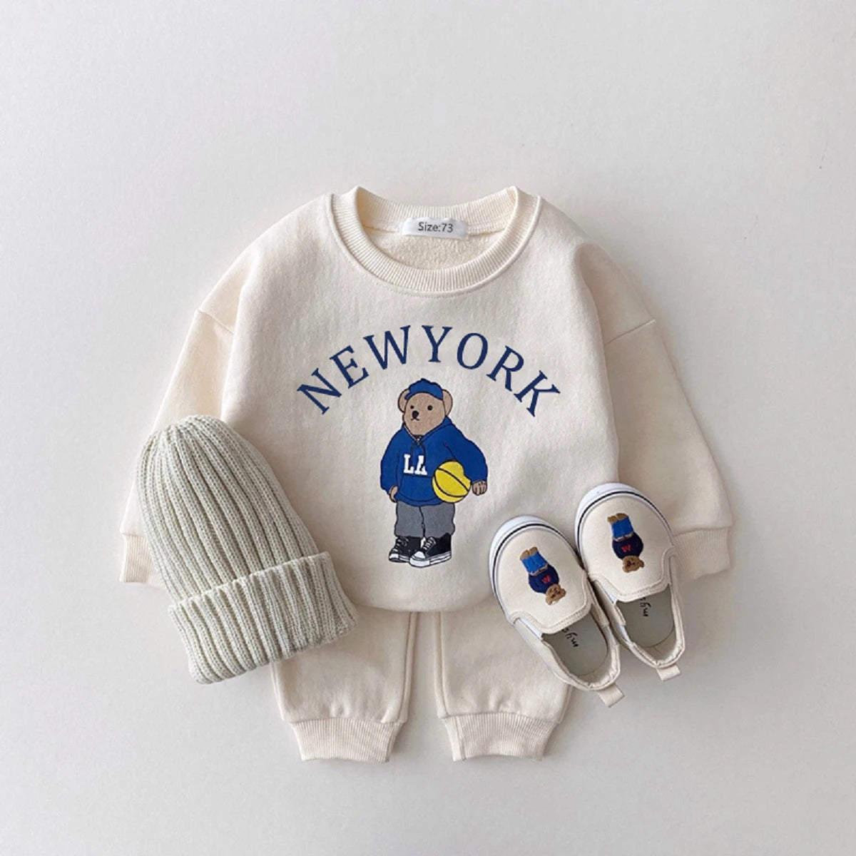 NY Bear Sweatshirt&Pants set